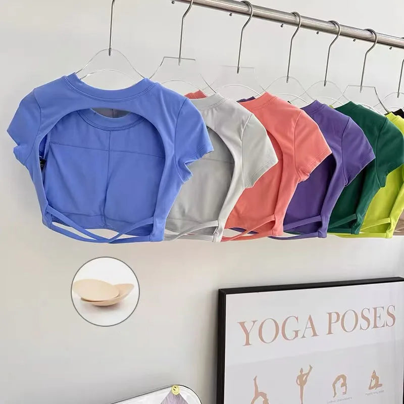 Quick-Dry Backless Gym Top for Women